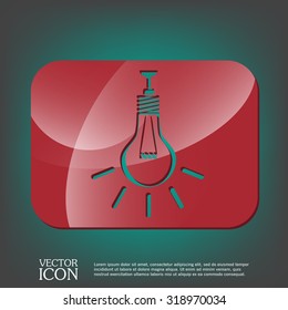 lightbulb sign. character ideas. incandescent lamp . icon of electric light