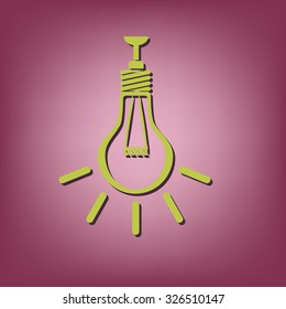 lightbulb sign. character ideas. incandescent lamp . icon of electric light
