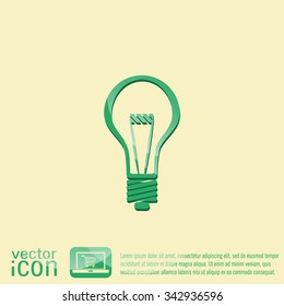 lightbulb sign. character ideas. incandescent lamp . icon of electric light
