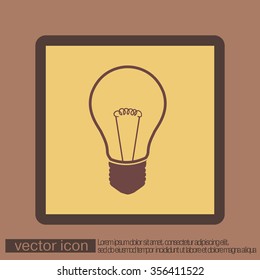 lightbulb sign. character ideas. incandescent lamp . icon of electric light