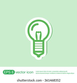lightbulb sign. character ideas. incandescent lamp . icon of electric light