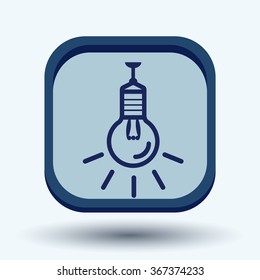 lightbulb sign. character ideas. incandescent lamp . icon of electric light