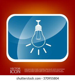 lightbulb sign. character ideas. incandescent lamp . icon of electric light