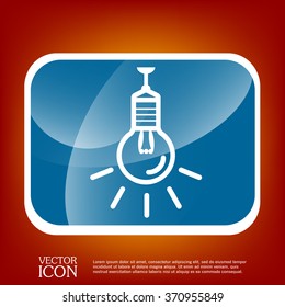 lightbulb sign. character ideas. incandescent lamp . icon of electric light