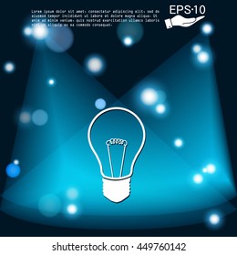 lightbulb sign. character ideas. incandescent lamp . icon of electric light