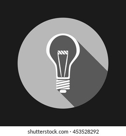 lightbulb sign. character ideas. incandescent lamp . icon of electric light