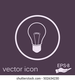 lightbulb sign. character ideas. incandescent lamp . icon of electric light