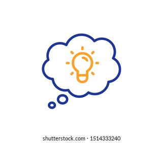 Lightbulb sign. Energy line icon. Electric power symbol. Colorful outline concept. Blue and orange thin line energy icon. Vector