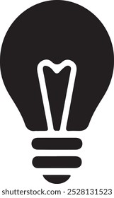 Estilo del Vector de la silueta de la bombilla con el fondo blanco