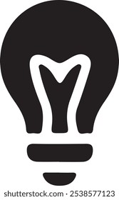 Glühbirne Silhouette Vektorstil mit weißem Hintergrund. Glühbirnen-Symbol 