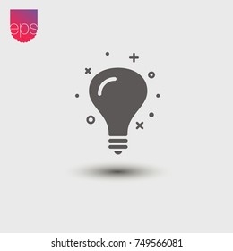 Lightbulb simple Vector Icon. Vector emblem isolated on grey background. Vector 
pictogram clipart