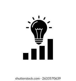 Lightbulb Sitting on Chart Bar for Creative Business Insights