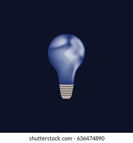 Lightbulb with smoke vapor inside over blue background. Vector illustration
