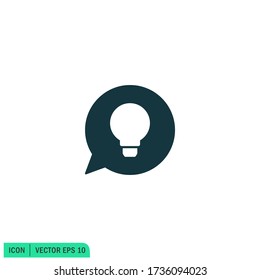lightbulb and speech bubble icon 
talk about ideas symbol. vector illustration design element vector eps 10