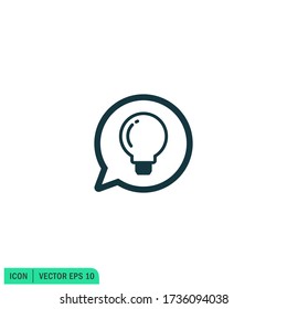 lightbulb and speech bubble icon 
talk about ideas symbol. vector illustration design element vector eps 10