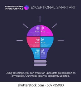 Lightbulb statistic chart template 1