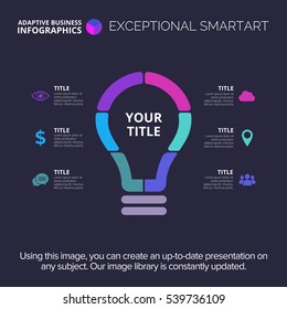 Lightbulb statistic chart template 4