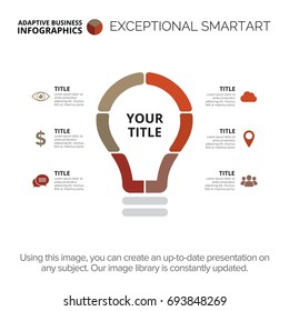 Lightbulb statistic chart template 4