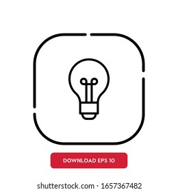 Lightbulb symbol, education outline vector icon. Modern, simple flat vector illustration for web site or mobile app