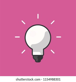 Lightbulb, symbol of idea, lamp flat vector icon