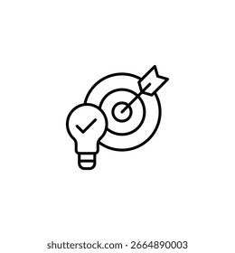Bombilla Y Objetivo Ilustrando Soluciones Creativas Y Objetivos De Logro