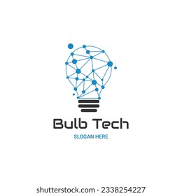 LIGHTBULB TECH LOGO CONCEPT, CREATIVE OR SMART IDEA LOGO TEMPLATE