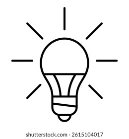 Lightbulb thin line icon, idea light concept. Vector graphics. Lamp bulb sign on white background, linear style mobile or design