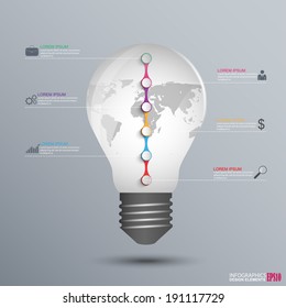 Lightbulb timeline infographics