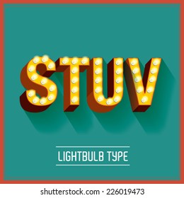 lightbulb typeface vector/illustration s,t,u,v