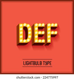 Lightbulb Typeface/font Vector/illustration D,e,f