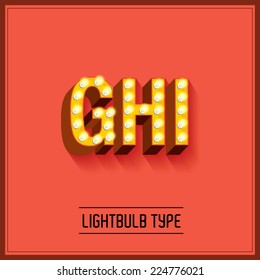 Lightbulb Typeface/font Vector/illustration G,h,i