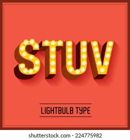 lightbulb typeface/font vector/illustration s,t,u,v