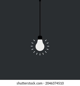 arte vectorial de bombilla en fondo gris oscuro