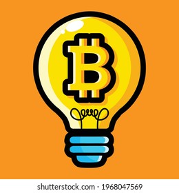 lightbulb vector design with bitcoin symbol