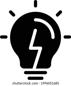 lightbulb vector glyph flat icon