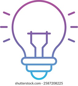 Lightbulb vector icon. Can be used for printing, mobile and web applications.