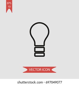 Lightbulb vector icon, illustration symbol