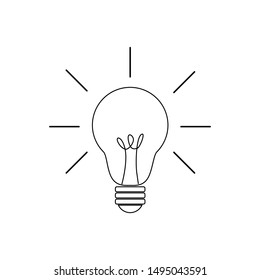 lightbulb vector icon isolated on white background creative thinking idea concept.