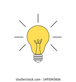 lightbulb vector icon isolated on white background creative thinking idea concept.