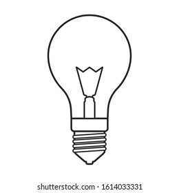 Lightbulb vector icon. Line vector icon isolated on white background lightbulb.