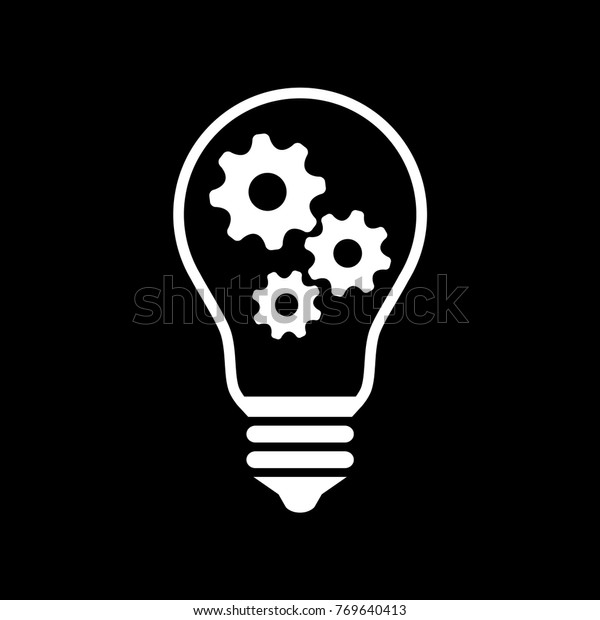Lightbulb Vector Icon On Black Background Stock Vector (Royalty Free