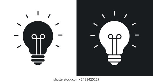 Lightbulb vector icon set in black color.