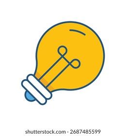 Icono de Vector de bombilla Icono de Vector Ilustración de stock