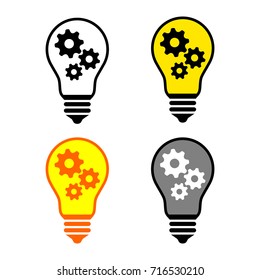 Lightbulb vector icons on white background  