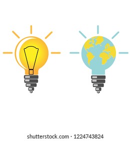 Lightbulb vector illustration on white isolated background