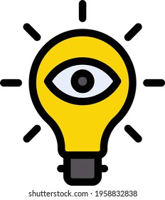 lightbulb vector line colour icon