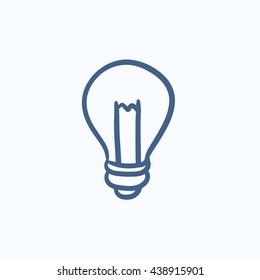 Icono de esbozo de vector de bombilla aislado en el fondo. Icono de la lámpara Lightbulb dibujada a mano. Icono de sketch Lightbulb para infografía, sitio web o aplicación.