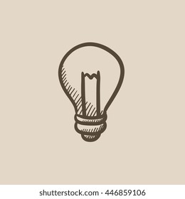 Icono de esbozo vector de bombilla aislado en el fondo. Icono de lámpara dibujada a mano. Icono de esbozo de bombilla para infografía, sitio web o aplicación.