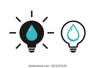 Lightbulb water icon. Illustration vector