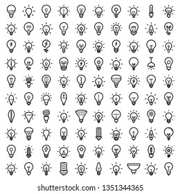 Lightbulbs Big Icon Set 100 Pieces